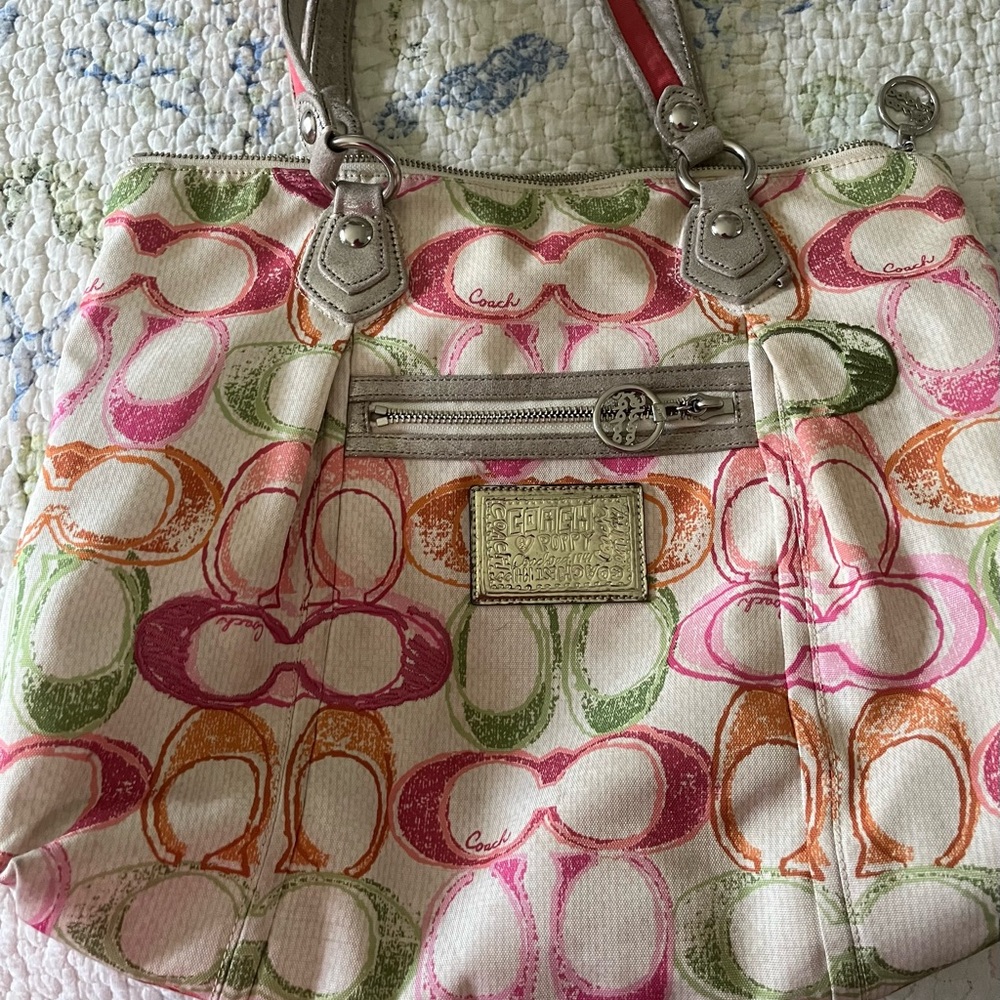 Coach Poppy dream signature C glam tote